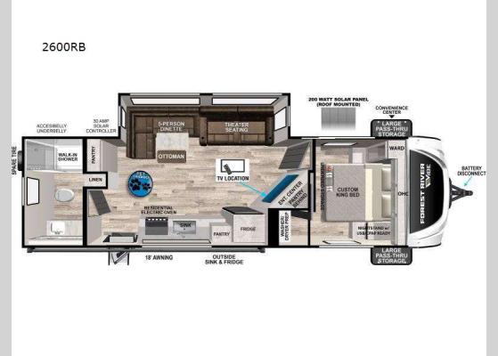 Floorplan - 2025 Vibe 2600RB Travel Trailer