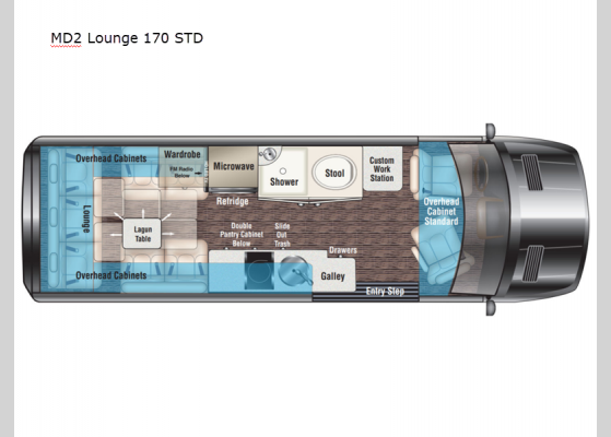 Floorplan - 2024 Passage MD2 Lounge 170 STD Motor Home Class B - Diesel