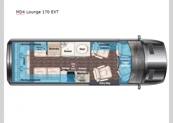 Floorplan - 2024 Passage MD4 Lounge 170 EXT Motor Home Class B - Diesel