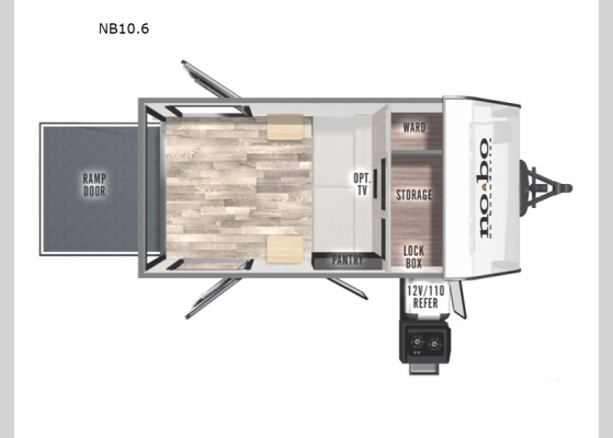 Floorplan - 2024 No Boundaries NB10.6 Toy Hauler Travel Trailer