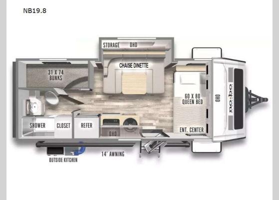 Floorplan - 2024 No Boundaries NB19.8 Travel Trailer