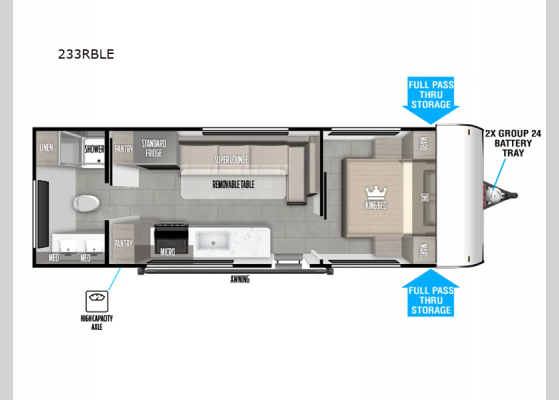 Floorplan - 2025 Salem FSX 233RBLE Travel Trailer