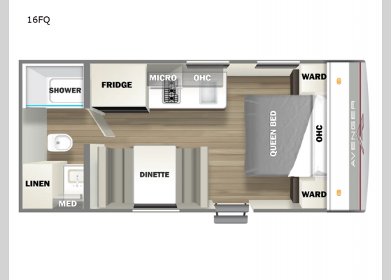 Floorplan - 2025 Avenger LT 16FQ Travel Trailer