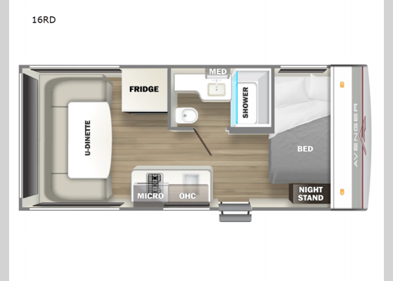 Floorplan - 2025 Avenger LT 16RD Travel Trailer