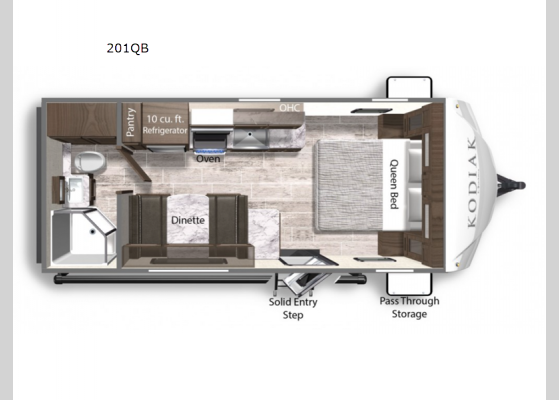 Floorplan - 2023 Kodiak Ultra-Lite 201QB Travel Trailer