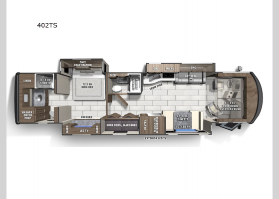 Floorplan - 2024 Sportscoach RD 402TS Motor Home Class A - Diesel