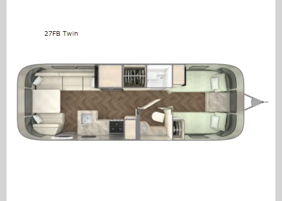 Floorplan - 2025 International 27FB Twin Travel Trailer