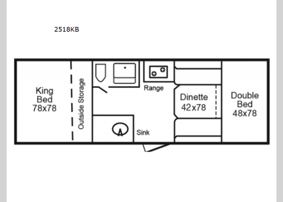 Floorplan - 2024 2518 Series 2518KB Travel Trailer