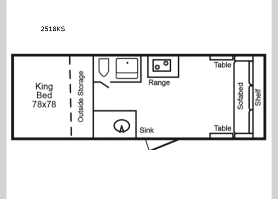 Floorplan - 2024 2518 Series 2518KS Travel Trailer