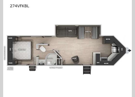 Floorplan - 2023 Cherokee Black Label 274VFKBL Travel Trailer