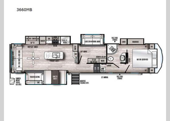 Floorplan - 2024 Sierra 3660MB Fifth Wheel