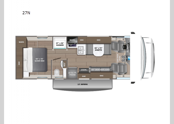 Floorplan - 2024 Redhawk SE 27N Motor Home Class C