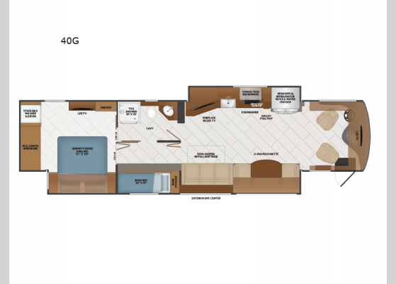 Floorplan - 2025 Discovery LXE 40G Motor Home Class A - Diesel