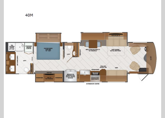 Floorplan - 2025 Discovery LXE 40M Motor Home Class A - Diesel