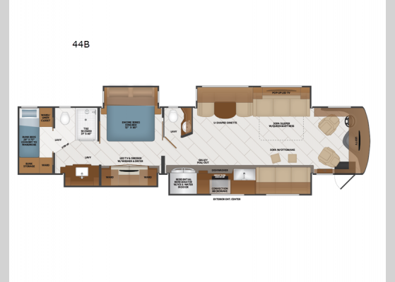 Floorplan - 2025 Discovery LXE 44B Motor Home Class A - Diesel