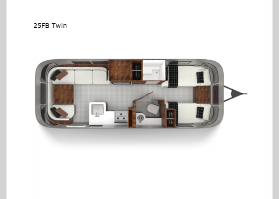 Floorplan - 2025 Globetrotter 25FB Twin Travel Trailer