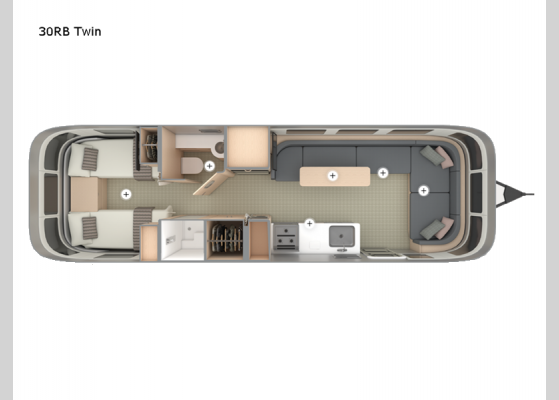 Floorplan - 2025 Globetrotter 30RB Twin Travel Trailer