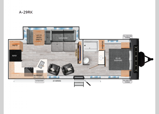 Floorplan - 2025 Avenir A-29RK Travel Trailer