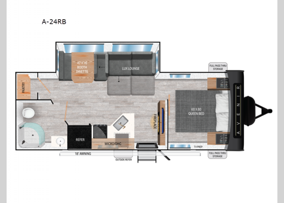 Floorplan - 2025 Avenir A-24RB Travel Trailer