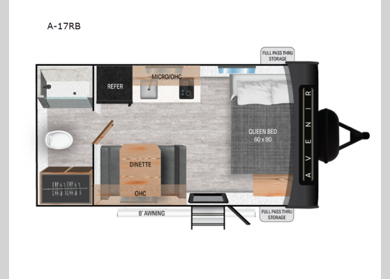 Floorplan - 2025 Avenir A-17RB Travel Trailer