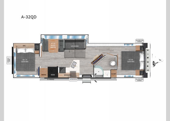 Floorplan - 2025 Avenir A-32QD Travel Trailer