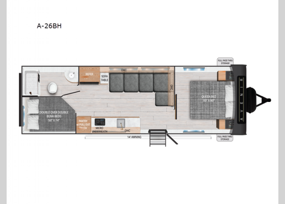 Floorplan - 2025 Avenir A-26BH Travel Trailer