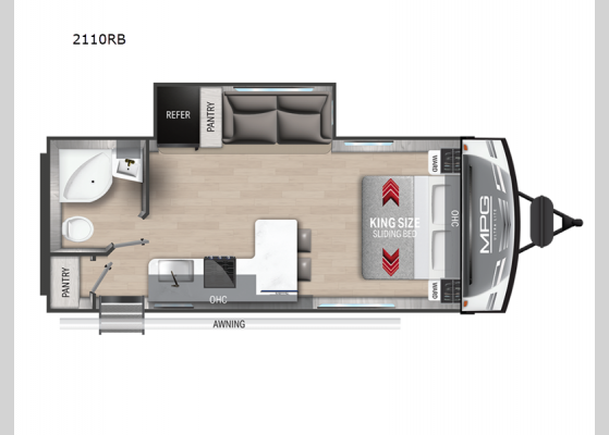 Floorplan - 2025 MPG 2110RB Travel Trailer