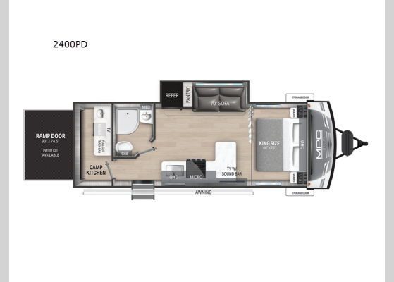 Floorplan - 2025 MPG 2400PD Travel Trailer