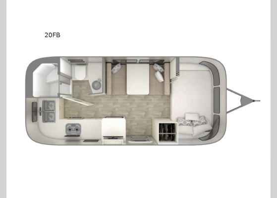 Floorplan - 2025 Bambi 20FB Travel Trailer