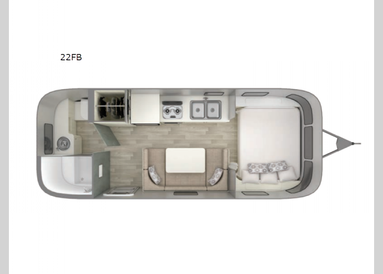 Floorplan - 2025 Bambi 22FB Travel Trailer