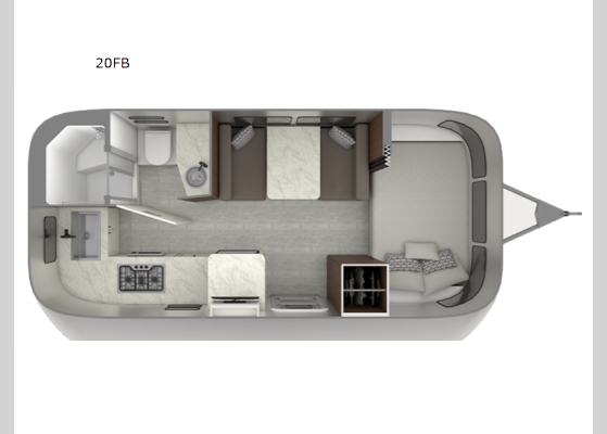 Floorplan - 2025 Caravel 20FB Travel Trailer