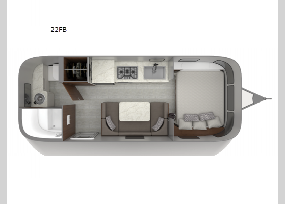 Floorplan - 2025 Caravel 22FB Travel Trailer