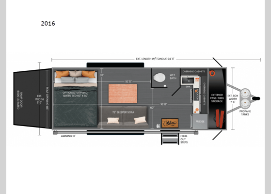 Floorplan - 2026 PLA 450 2016 Toy Hauler Travel Trailer