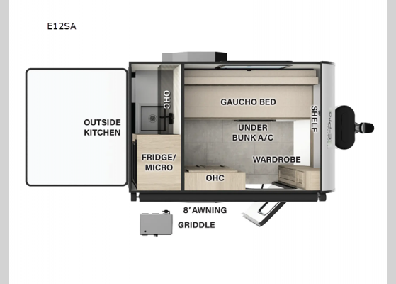 Floorplan - 2025 Flagstaff E-Pro E12SA Travel Trailer