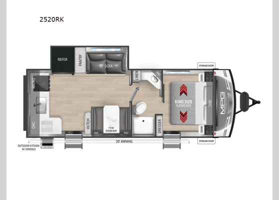 Floorplan - 2025 MPG 2520RK Travel Trailer