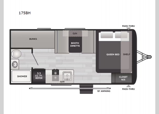 Floorplan - 2025 Hideout Sport Single Axle 175BH Travel Trailer