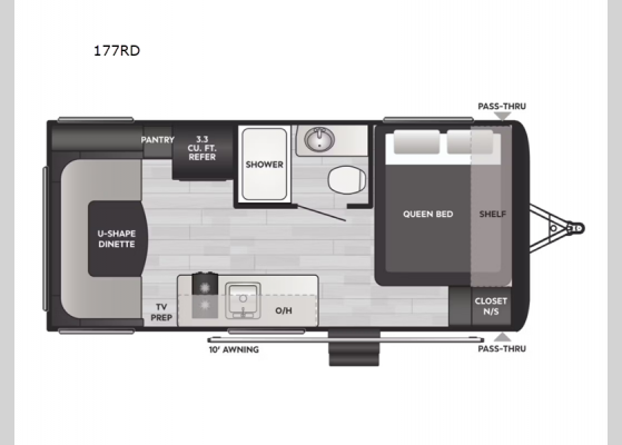 Floorplan - 2025 Hideout Sport Single Axle 177RD Travel Trailer