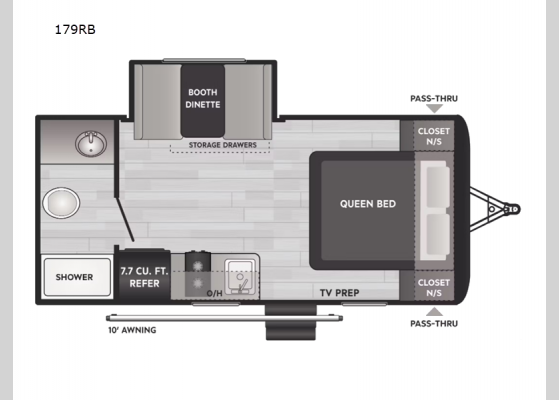 Floorplan - 2025 Hideout Sport Single Axle 179RB Travel Trailer