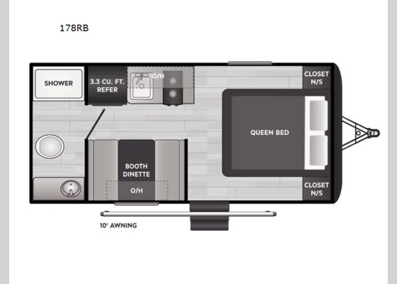 Floorplan - 2025 Hideout Sport Single Axle 178RB Travel Trailer