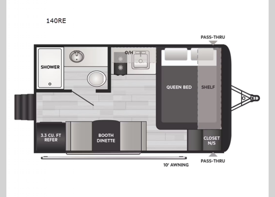 Floorplan - 2025 Hideout Sport Single Axle 140RE Travel Trailer