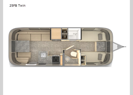 Floorplan - 2025 Flying Cloud 25FB Twin Travel Trailer