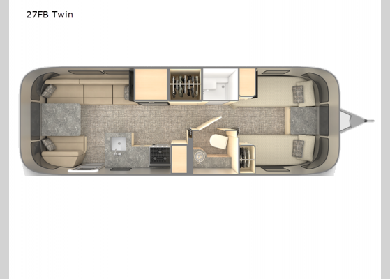 Floorplan - 2025 Flying Cloud 27FB Twin Travel Trailer