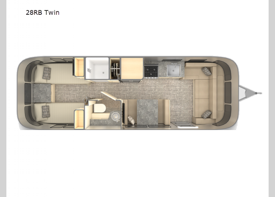 Floorplan - 2025 Flying Cloud 28RB Twin Travel Trailer