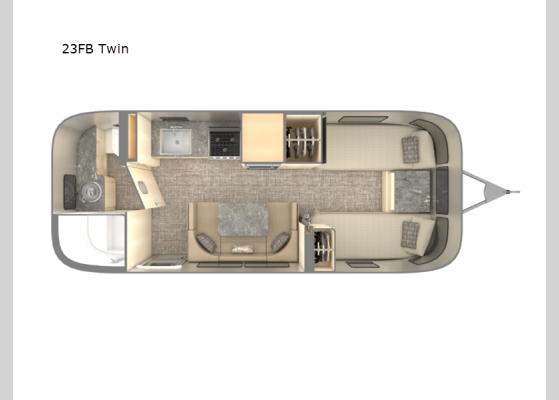 Floorplan - 2025 Flying Cloud 23FB Twin Travel Trailer