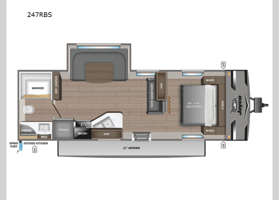 Floorplan - 2024 Jay Flight 247RBS Travel Trailer