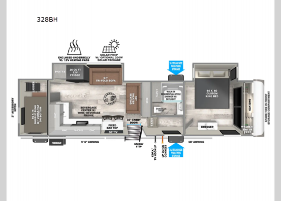 Floorplan - 2025 Salem Hemisphere 328BH Fifth Wheel