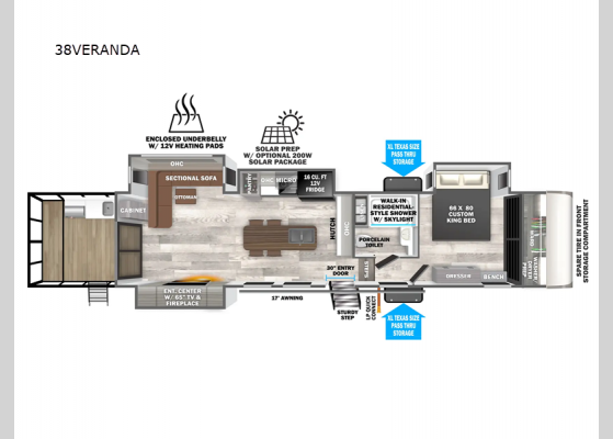 Floorplan - 2025 Salem Hemisphere 38VERANDA Fifth Wheel