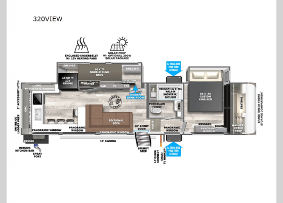 Floorplan - 2025 Salem Hemisphere 320VIEW Fifth Wheel
