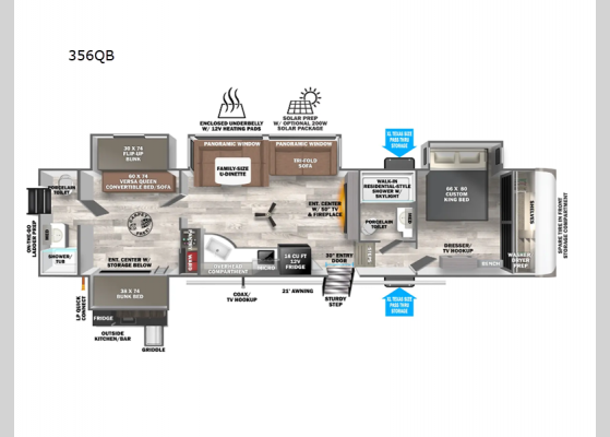 Floorplan - 2025 Salem Hemisphere 356QB Fifth Wheel