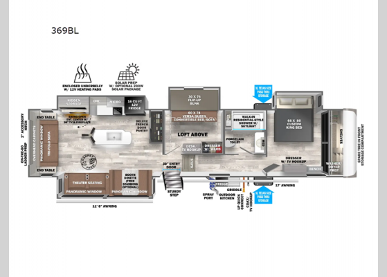 Floorplan - 2025 Salem Hemisphere 369BL Fifth Wheel
